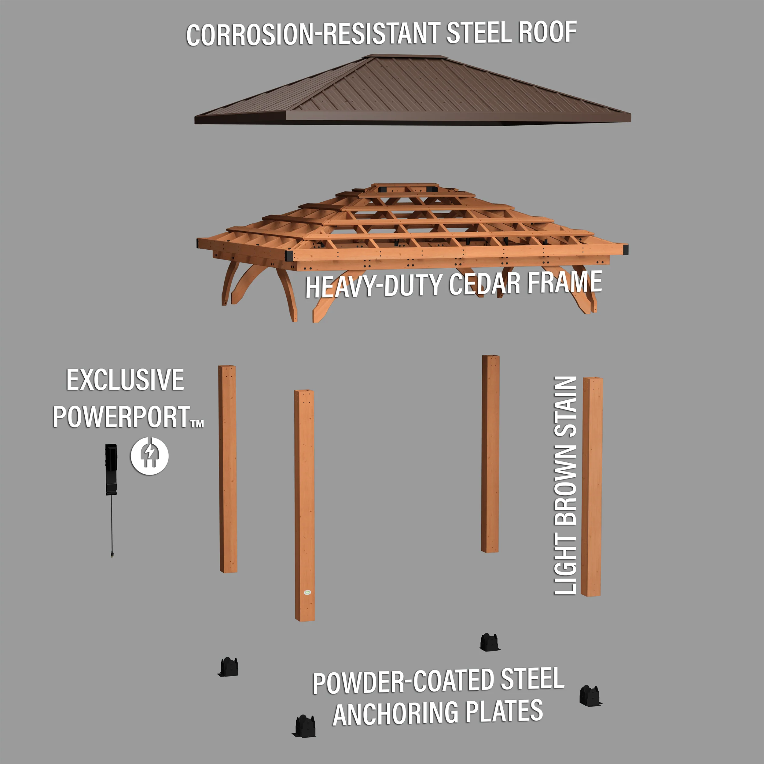 3.7m x 3.1m (12ft x 10ft) Barrington Gazebo - Image 11