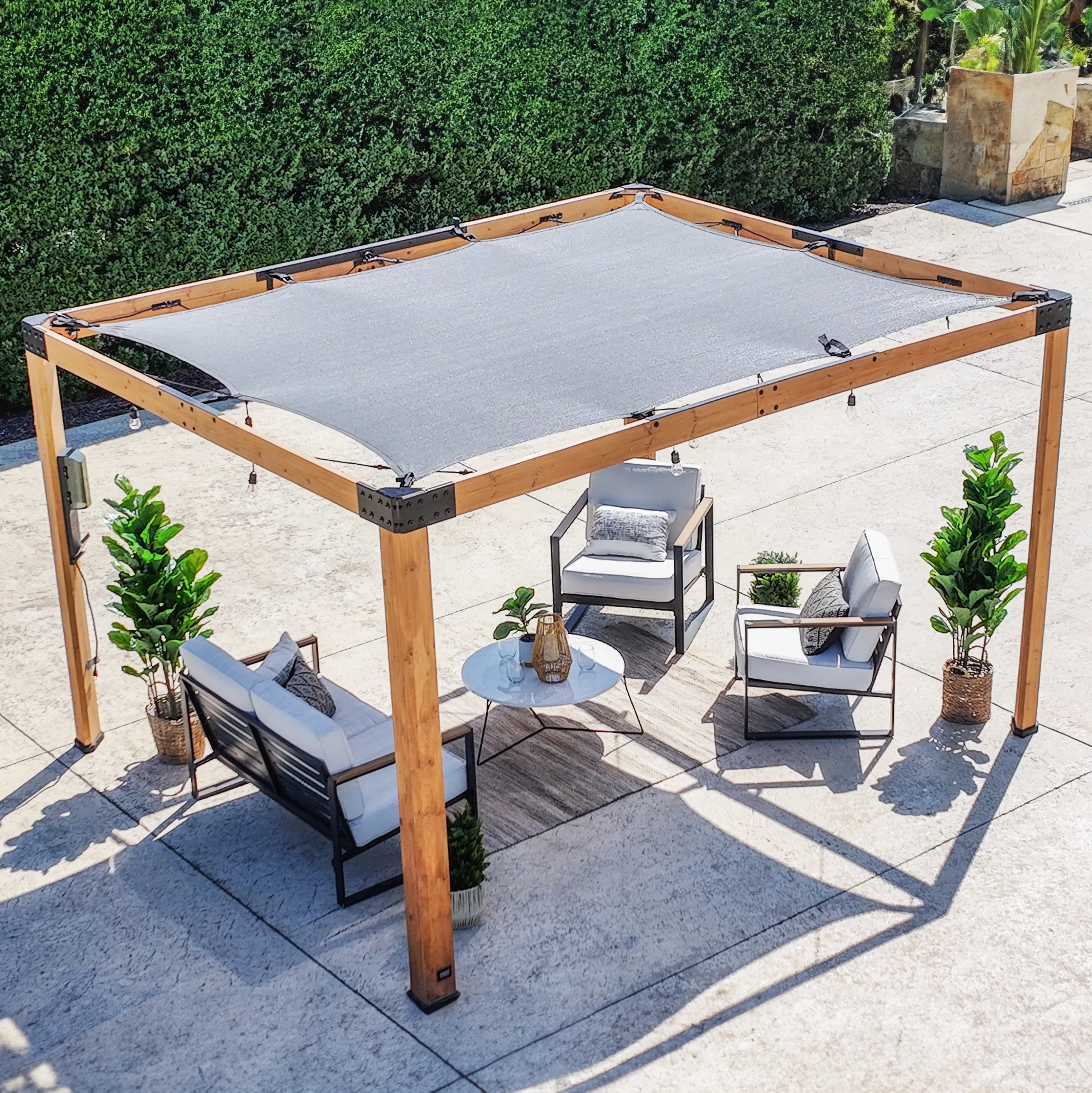 3.7m x 3.1m (12ft x 10ft) Brendan Sail Shade Pergola - Image 11