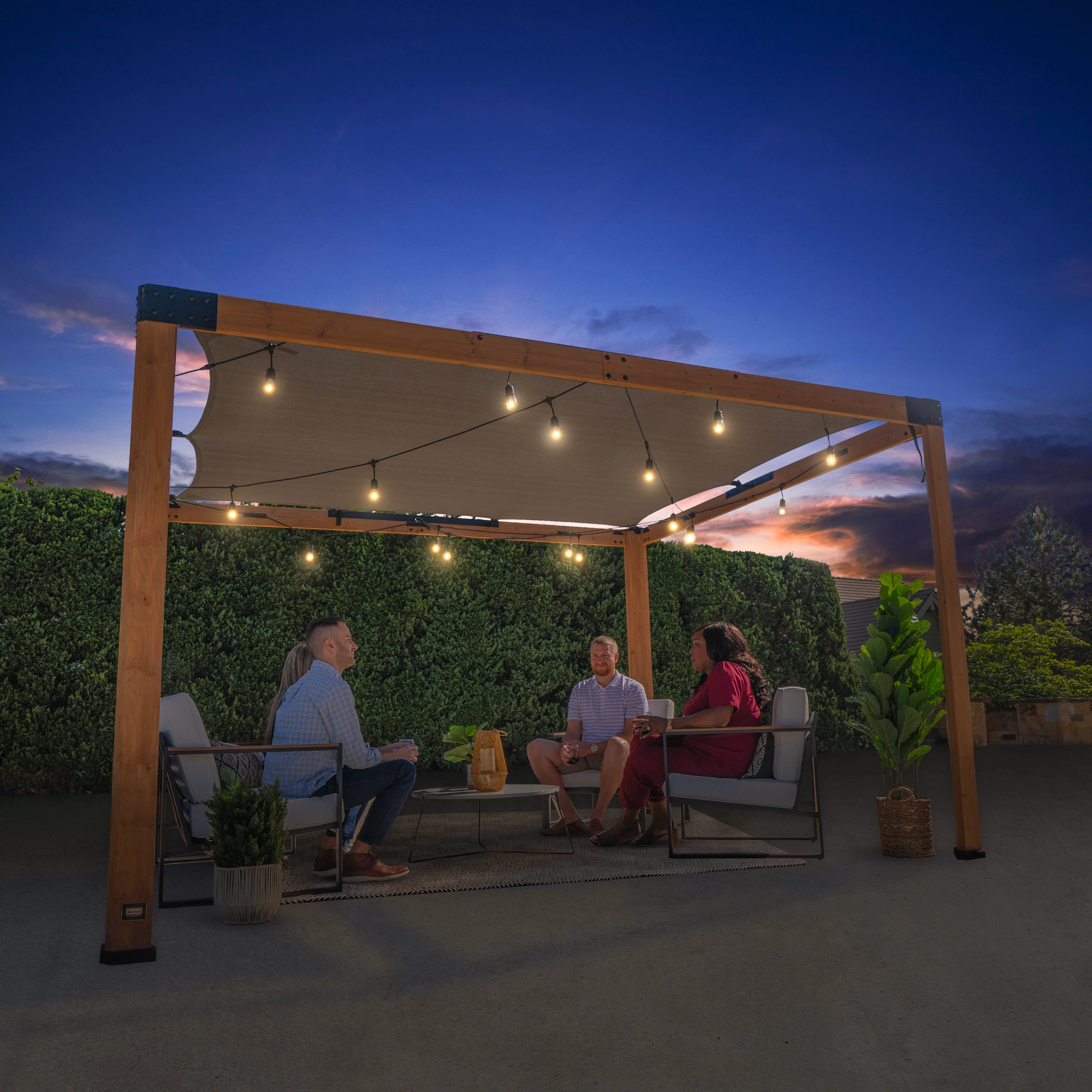 3.7m x 3.1m (12ft x 10ft) Brendan Sail Shade Pergola - Image 12