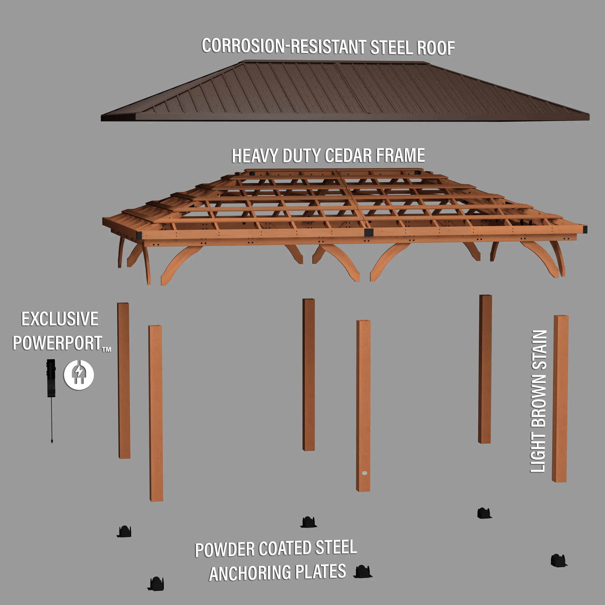 6.1m x 3.7m (20ft x 12ft) Barrington Gazebo/Carport - Image 12