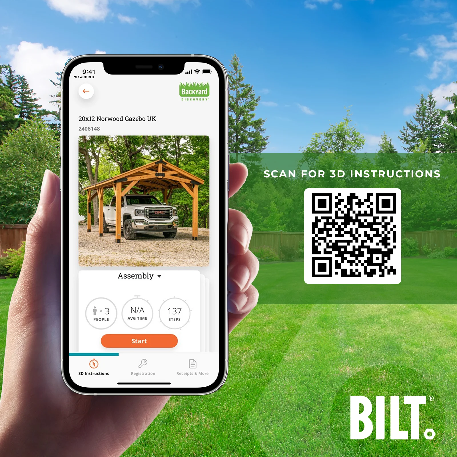 6.1m x 3.7m (20ft x 12ft) Norwood Gazebo/Carport - Image 10