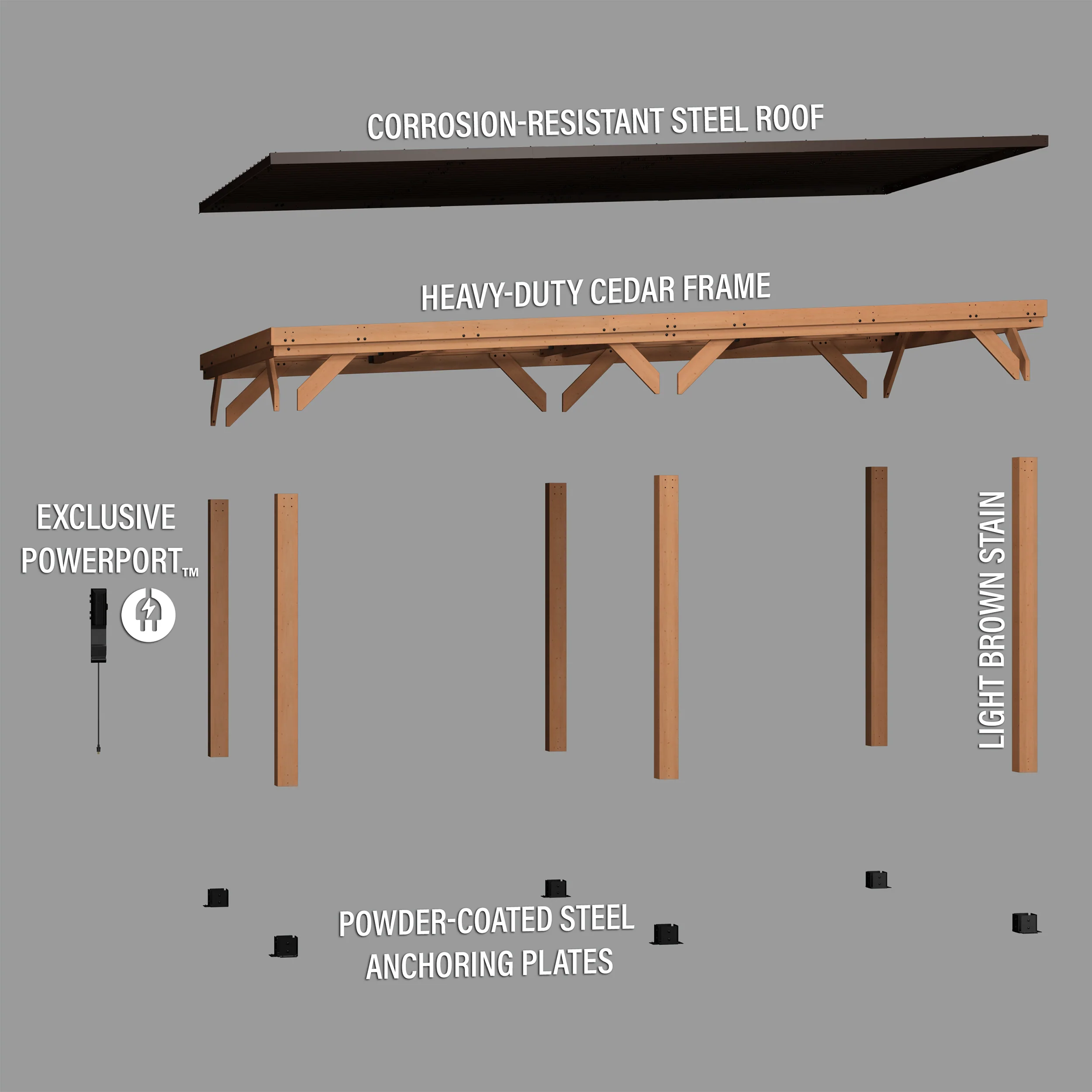 6.2m x 3.7m (20ft x 12ft) Kingsport Carport - Image 13