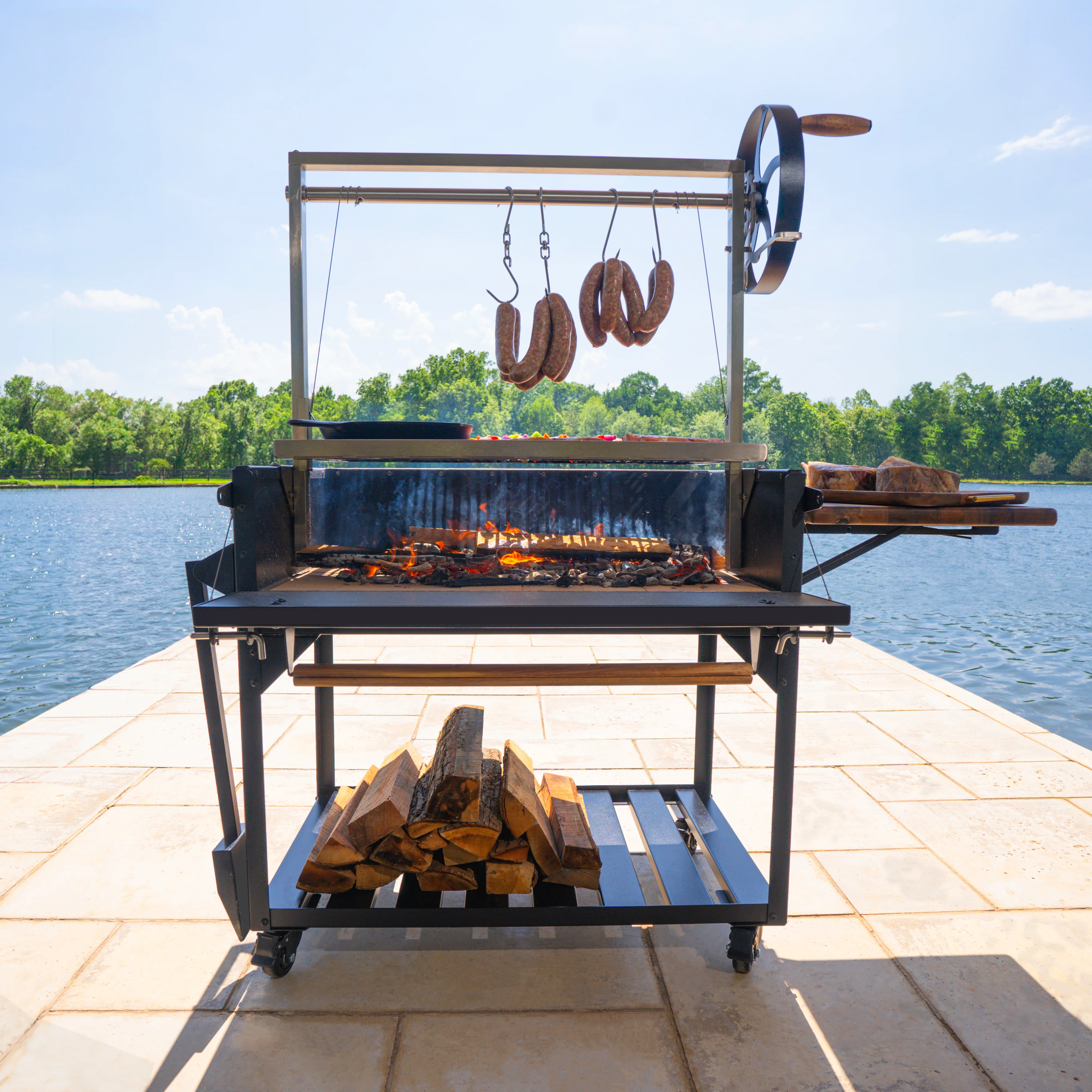 Argentine/Santa Maria Heritage BBQ Grill with Wood Fire and Charcoal Grill - Image 12
