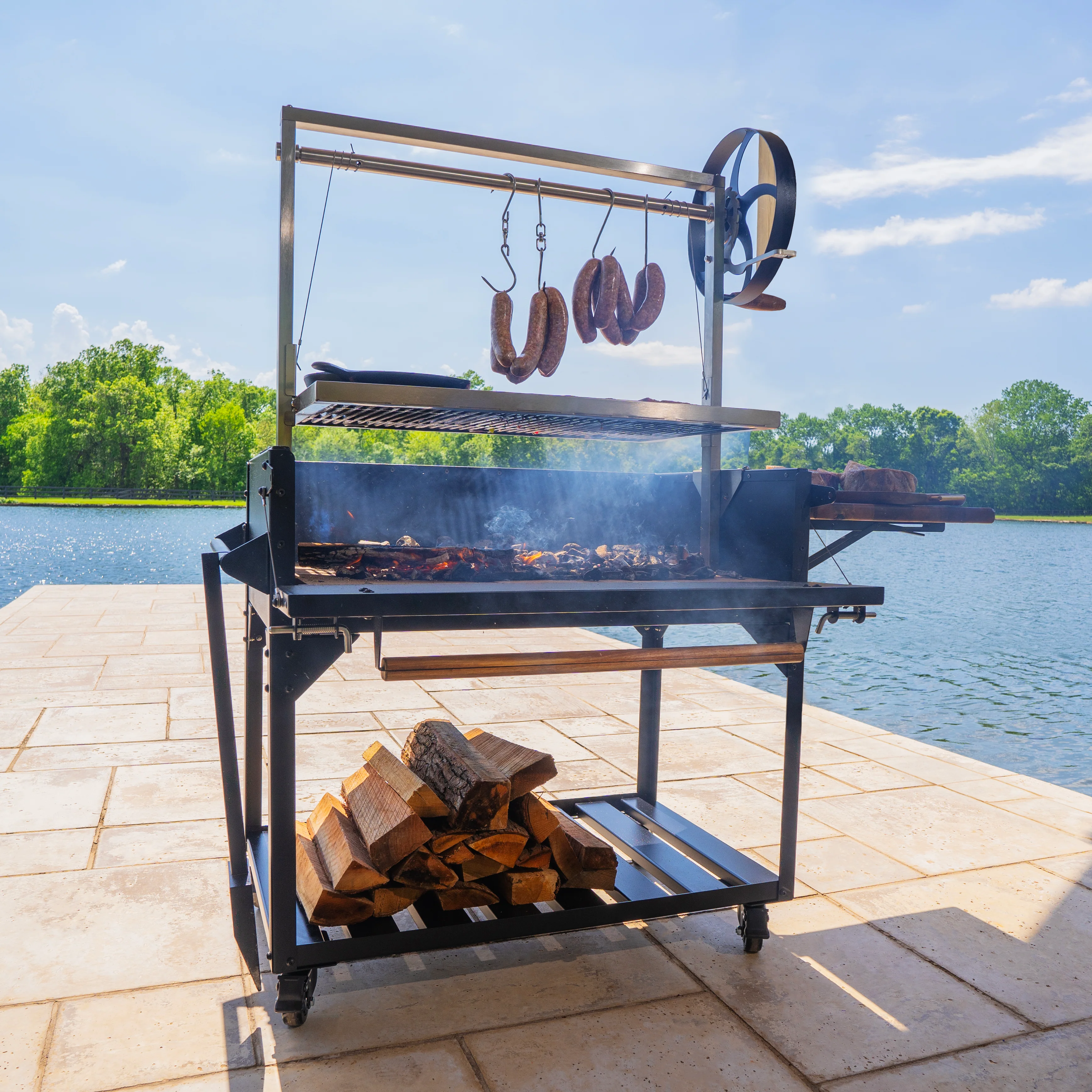 Argentine/Santa Maria Heritage BBQ Grill with Wood Fire and Charcoal Grill - Image 3