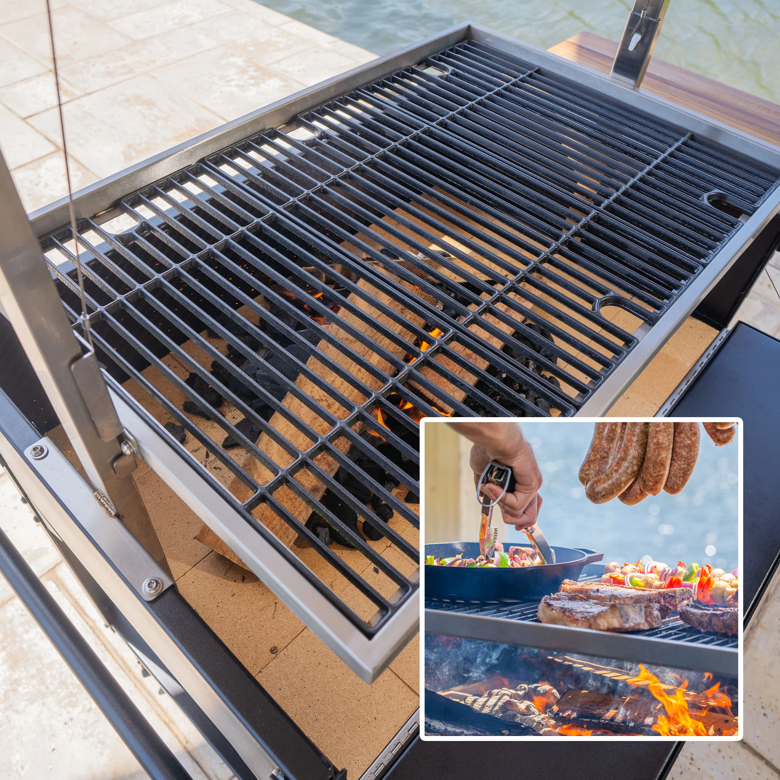 Argentine/Santa Maria Heritage BBQ Grill with Wood Fire and Charcoal Grill - Image 5