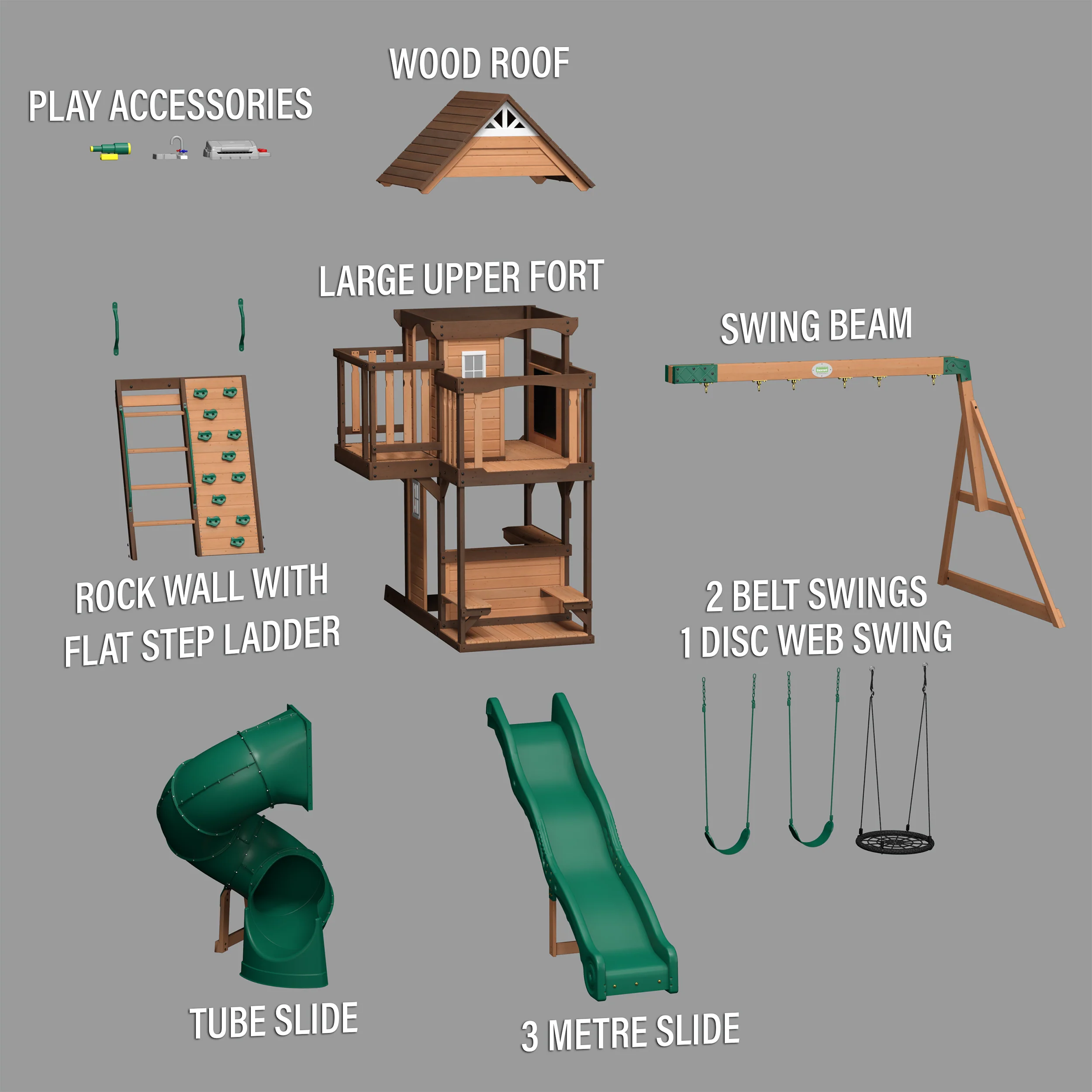 Cedar Cove Swing Set and Climbing Frame - Image 11