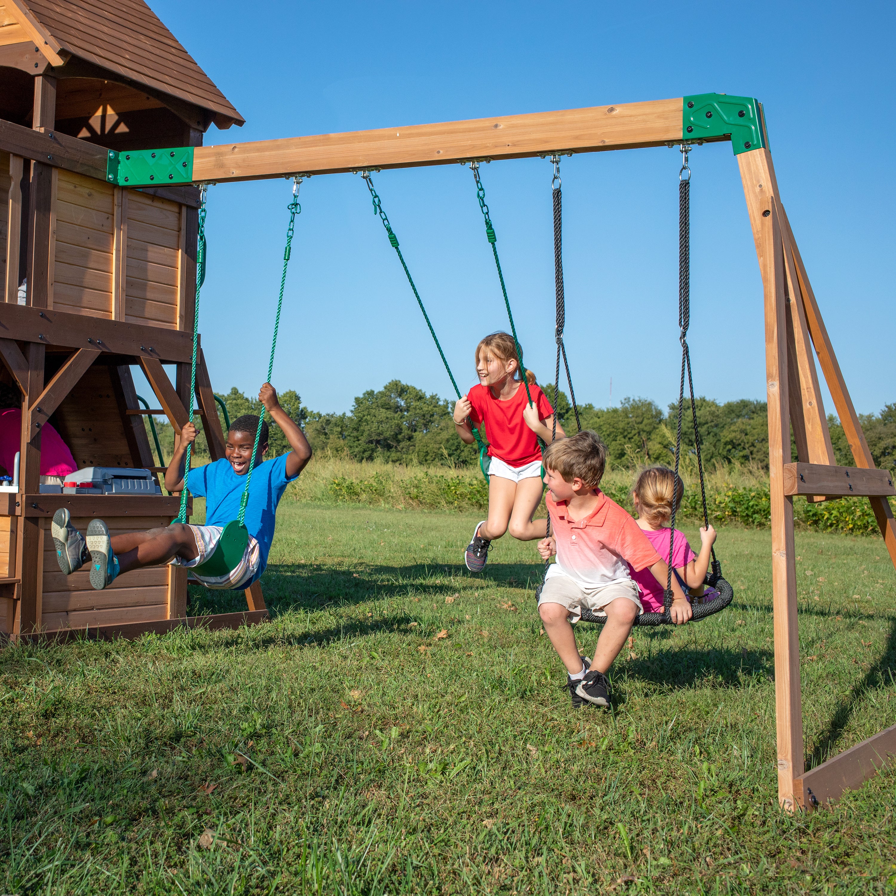 Cedar Cove Swing Set and Climbing Frame - Image 6
