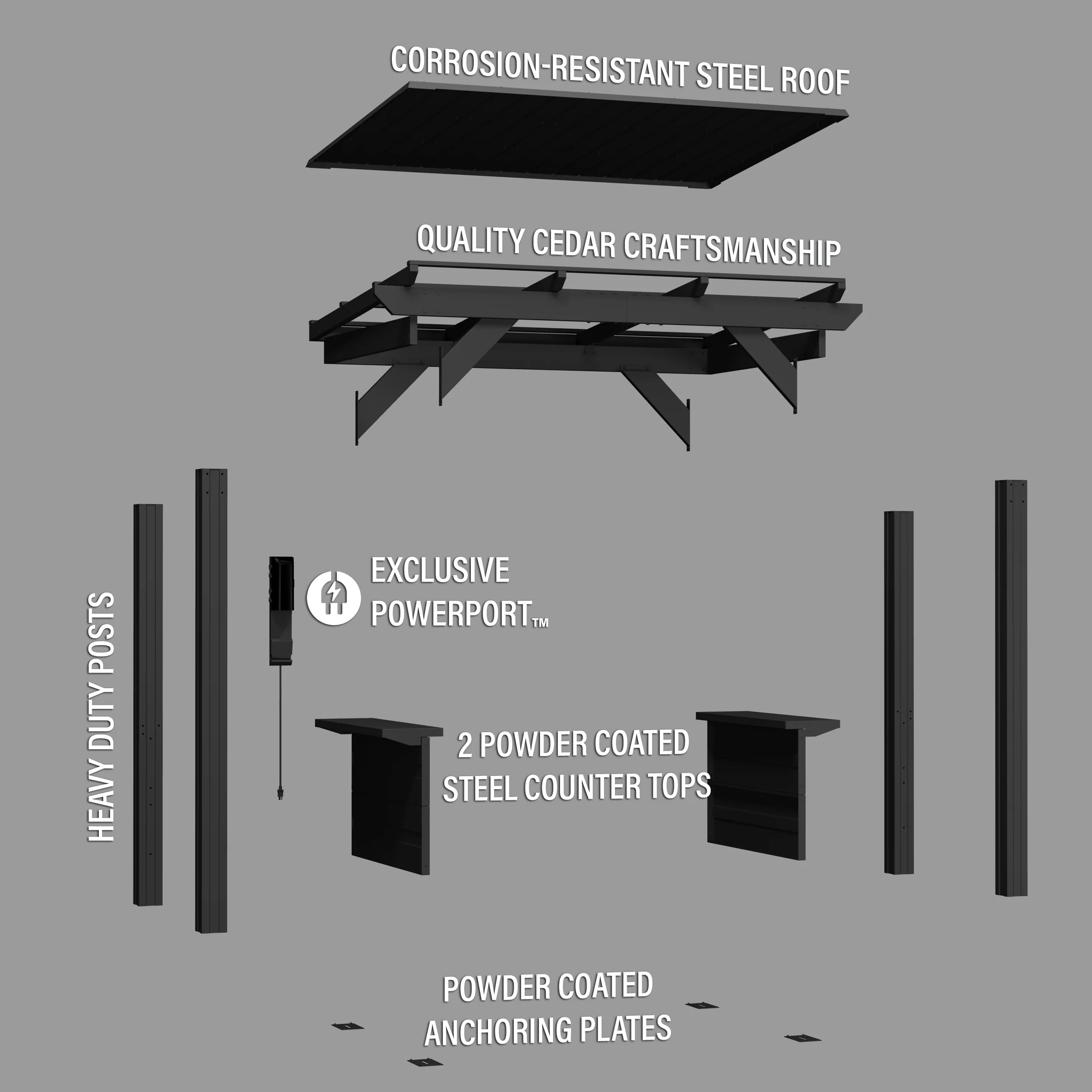 2.6m x 1.6m (8ft x 5ft) Rockport Grill/BBQ Gazebo - Image 11
