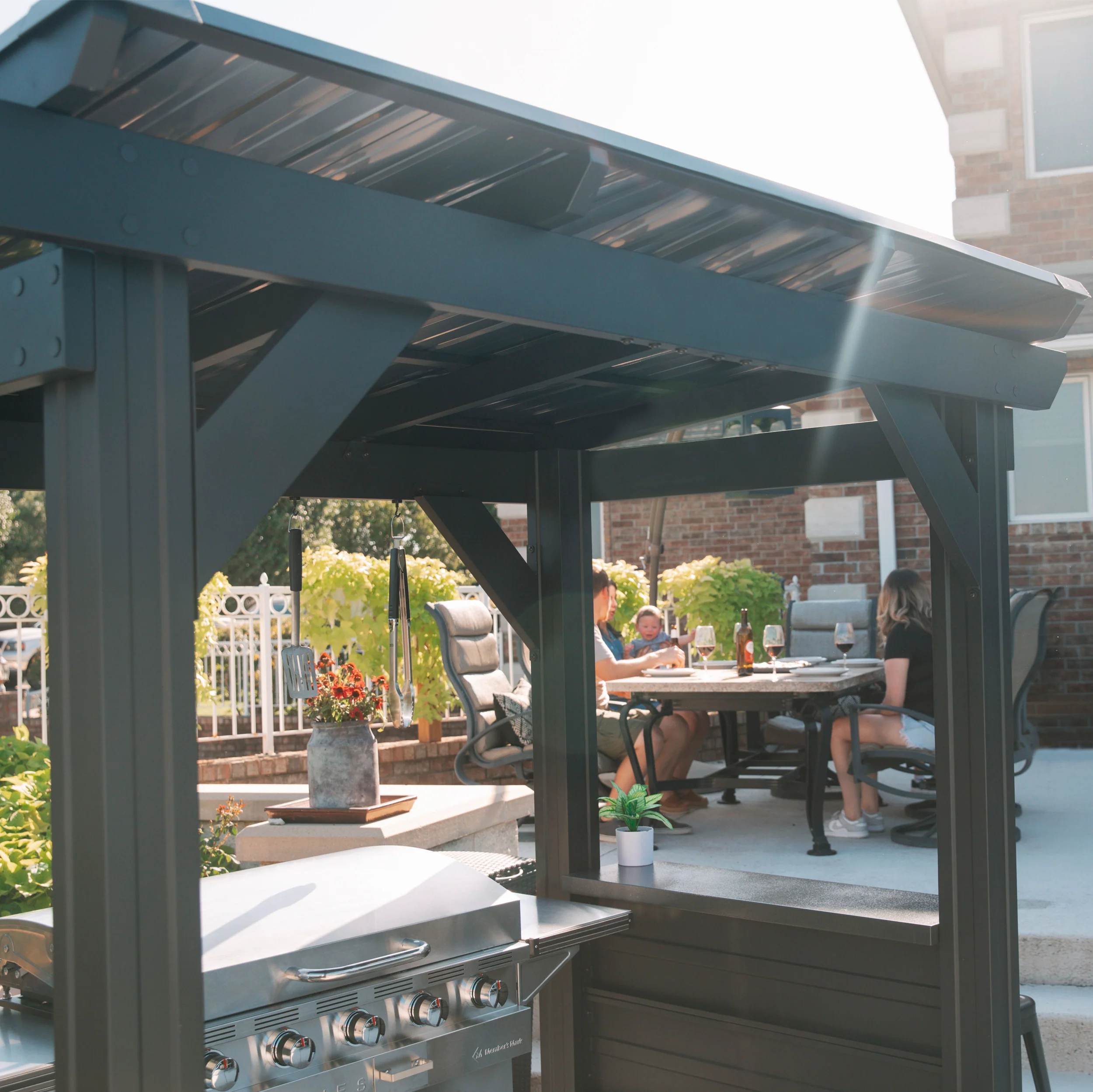 2.6m x 1.6m (8ft x 5ft) Rockport Grill/BBQ Gazebo - Image 9