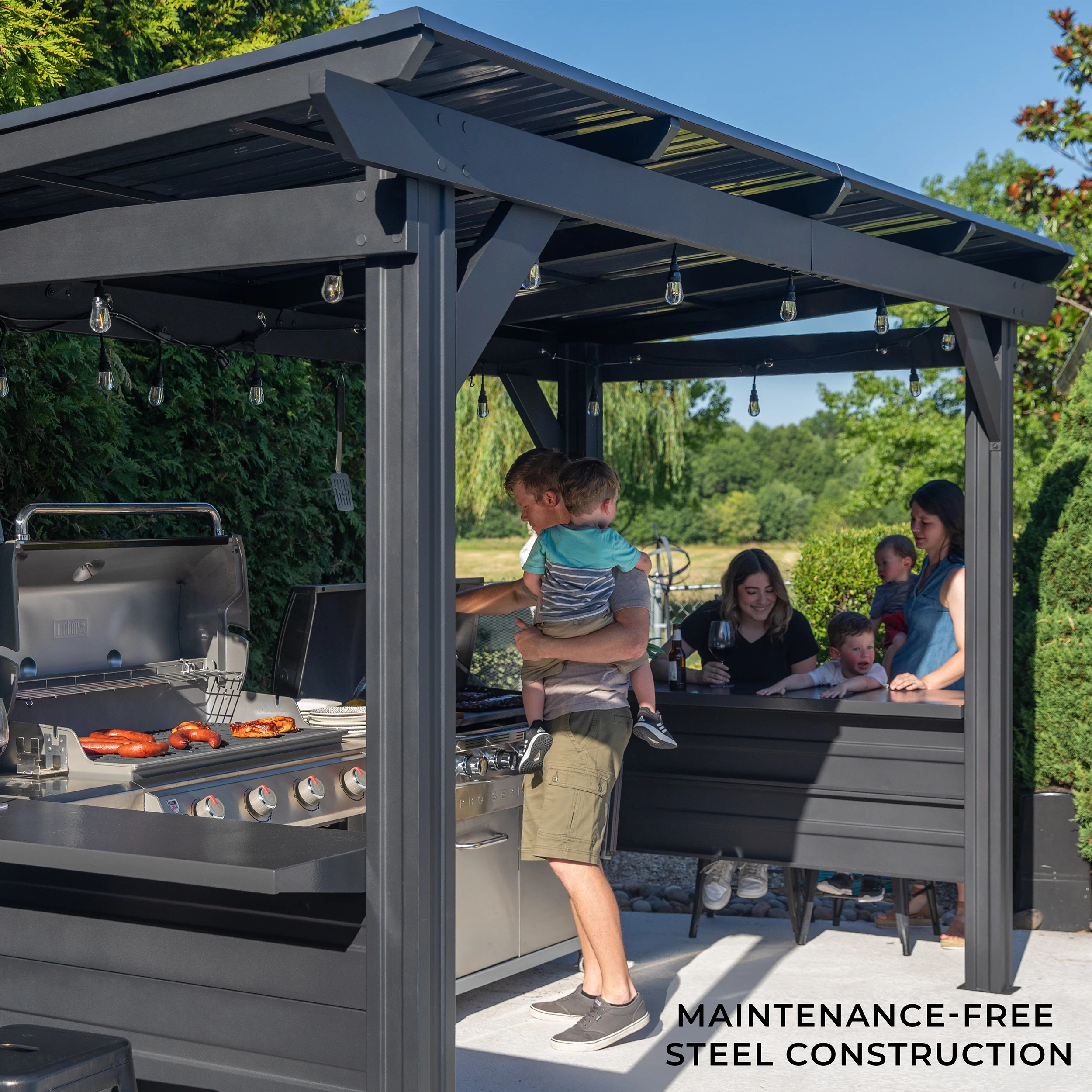 3.9m x 2.0m (13ft x 6ft) Rockport XL Grill/BBQ Gazebo - Image 12