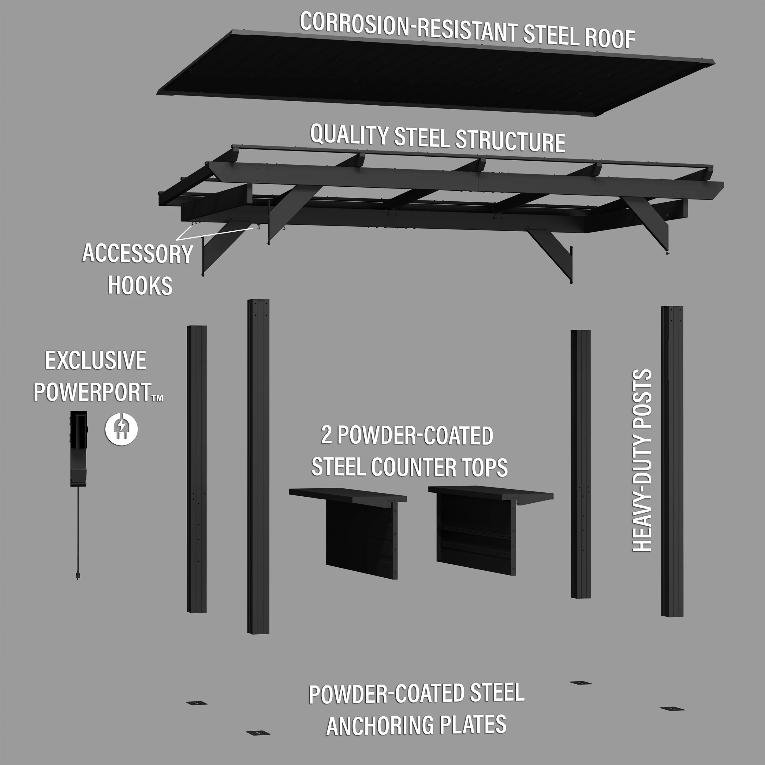 3.9m x 2.0m (13ft x 6ft) Rockport XL Grill/BBQ Gazebo - Image 14