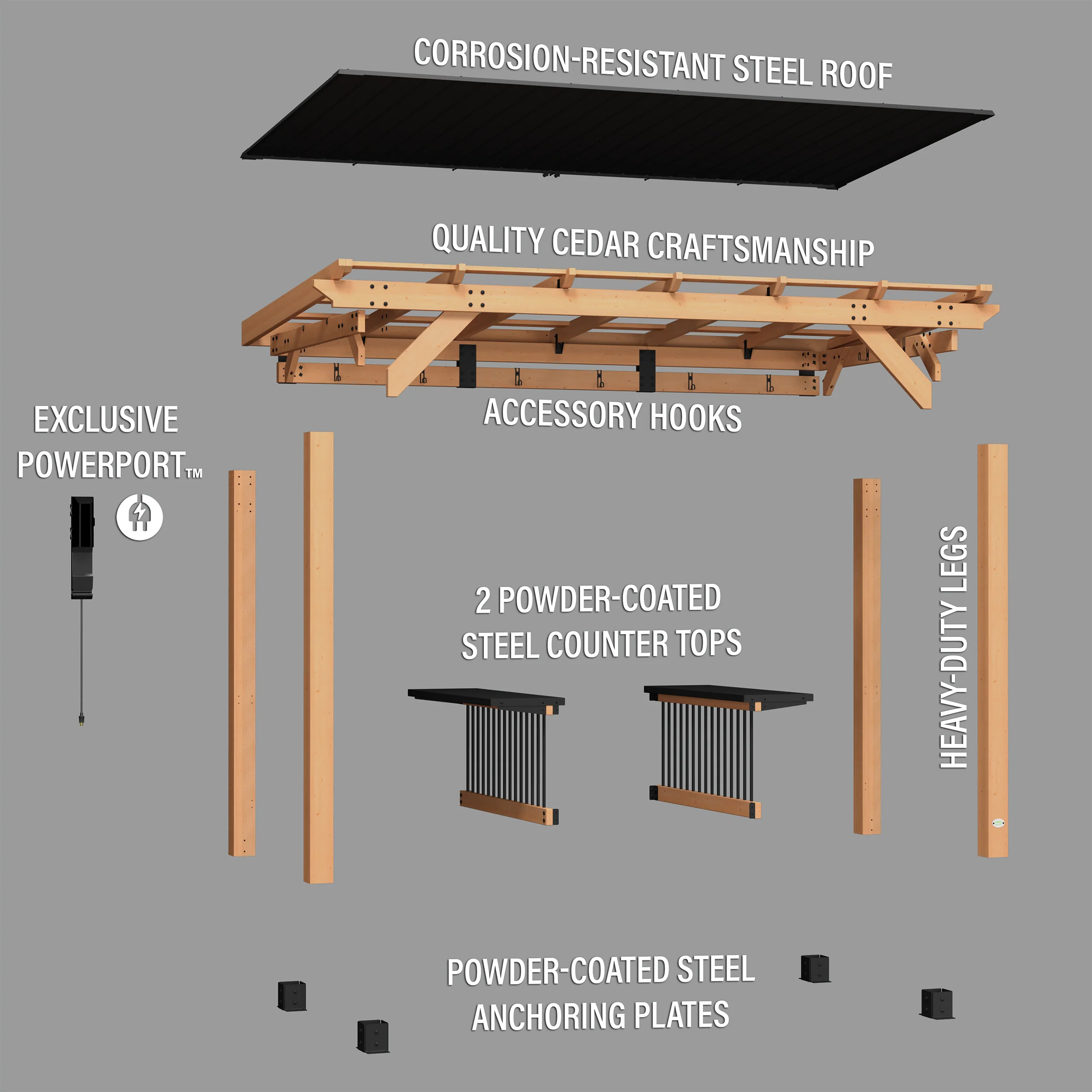 3.9m x 1.9m (13ft x 6ft) Saxony XL Grill/BBQ Gazebo - Image 15