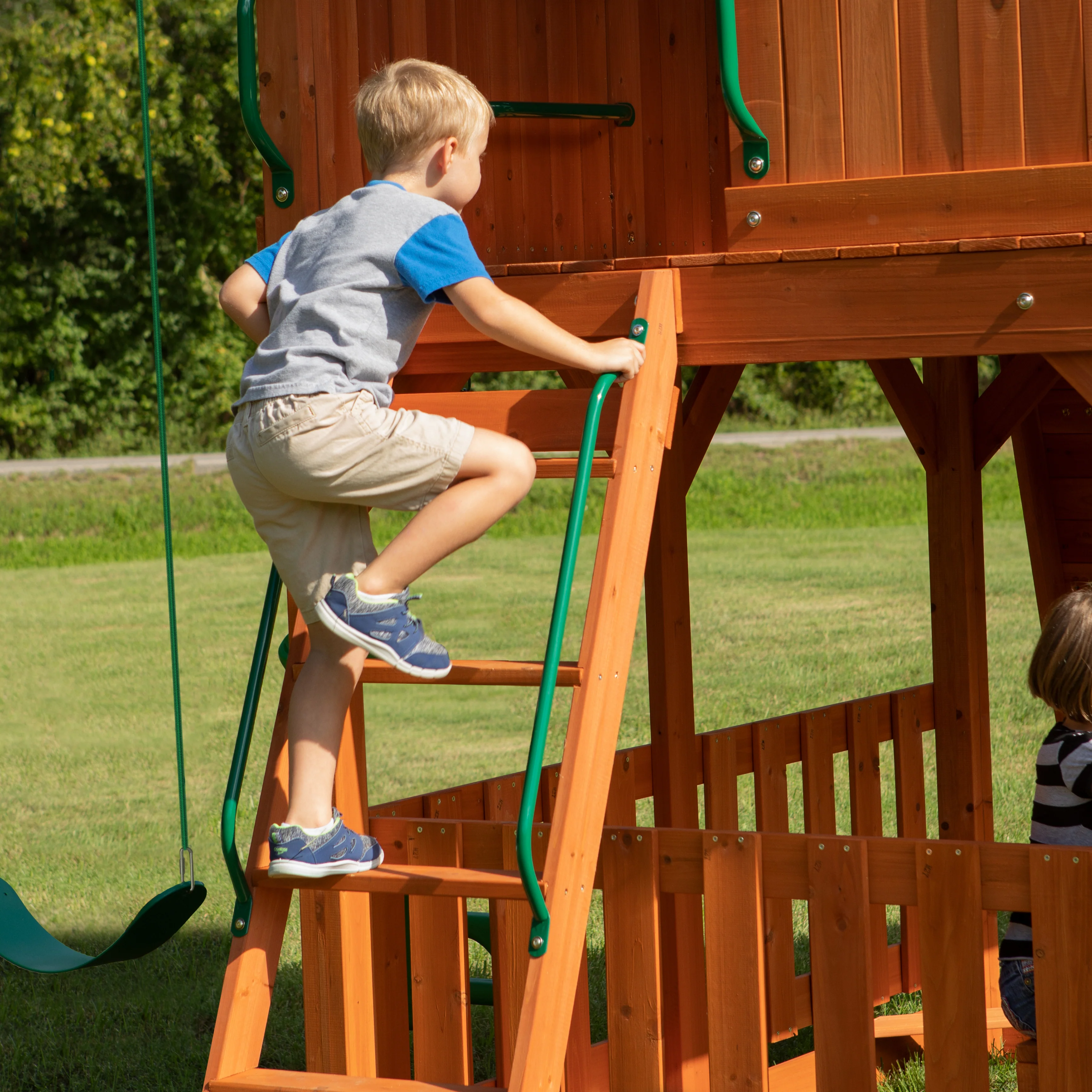 Skyfort II Swing Set and Climbing Frame - Image 8